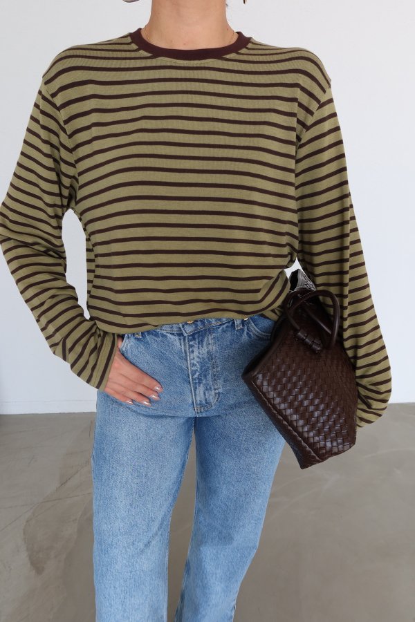 Çizgili Oversize Basic Sweat