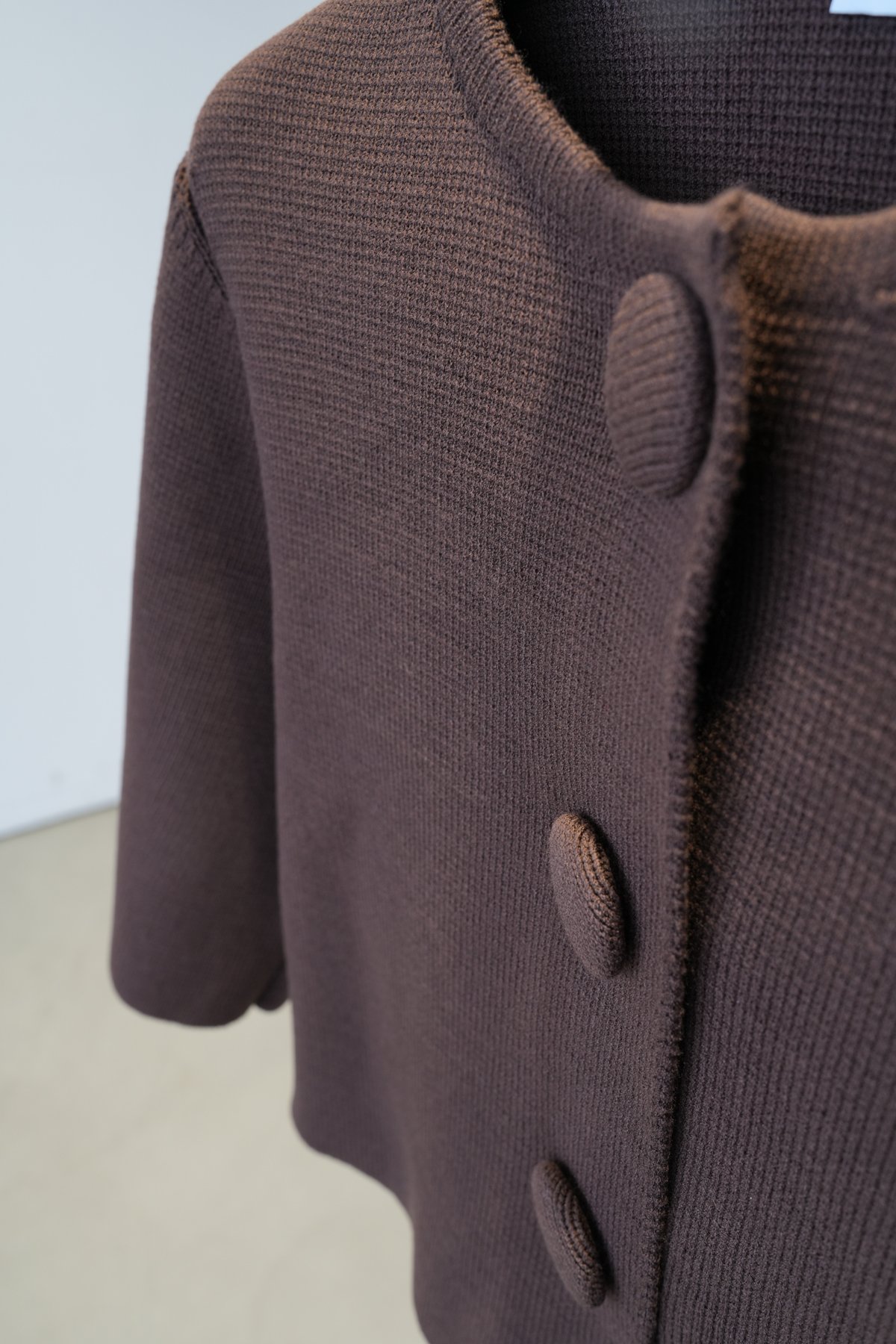 Kısa Kollu Büyük Düğmeli Çelik Hırka