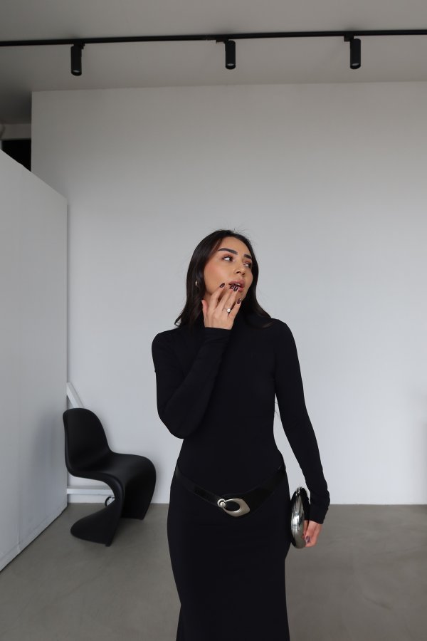 Kemer Detaylı Maxi Boy Elbise