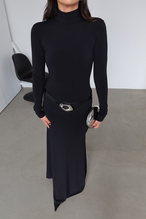 Kemer Detaylı Maxi Boy Elbise