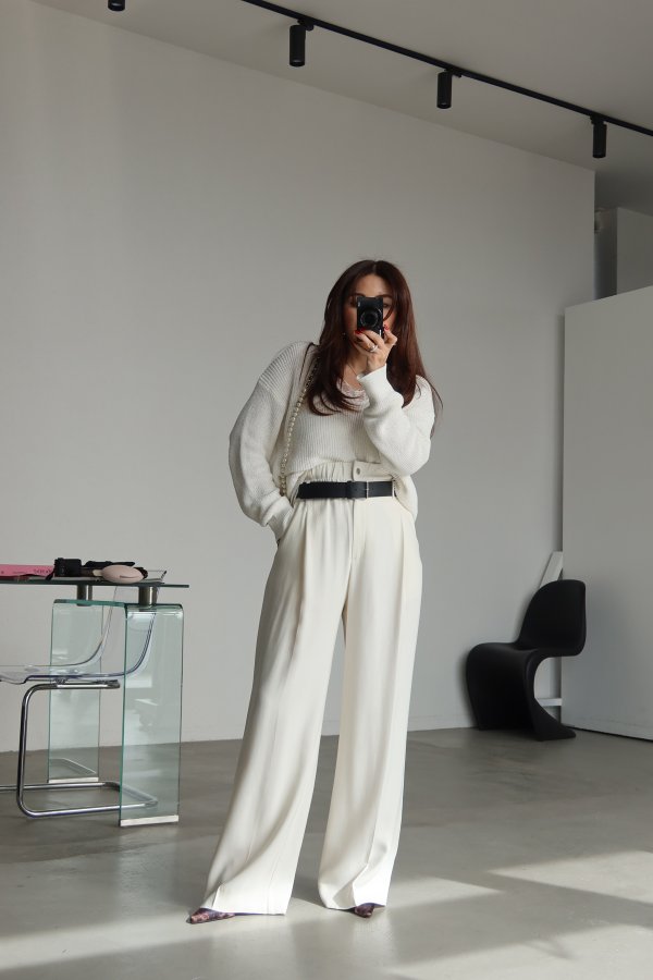 Yüksek Bel Kemerli Pantolon