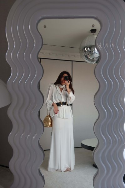 Kemerli Maksi Şifon Etek