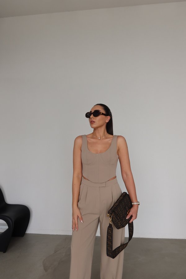 Çift Pileli Palazzo Pantolon