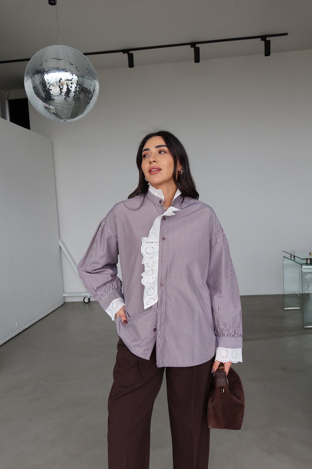 Çizgili Güpürlü Gömlek