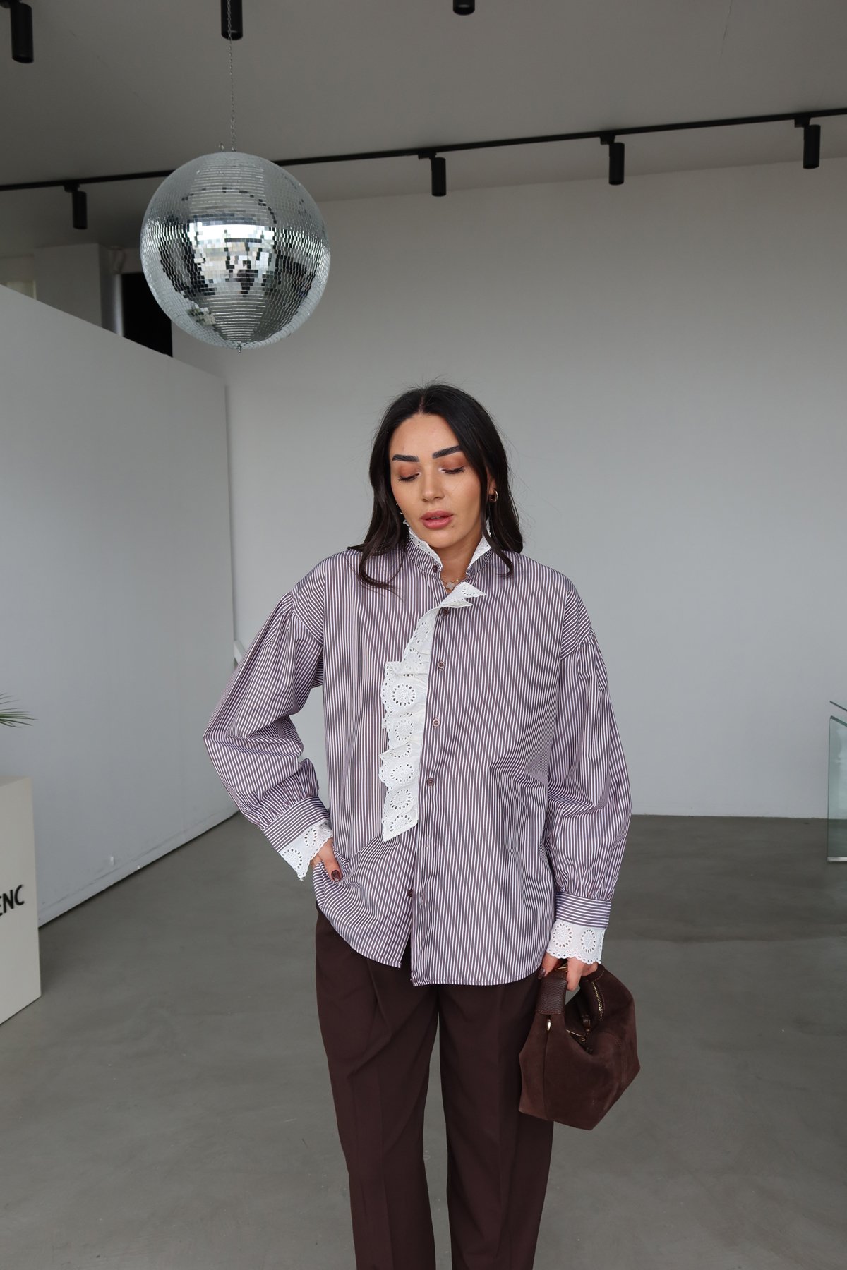 Çizgili Güpürlü Gömlek