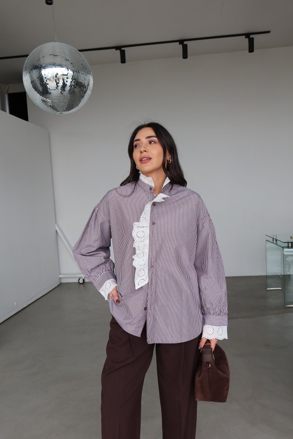 Çizgili Güpürlü Gömlek