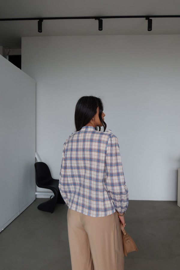 Hakim Yaka Ekoseli Fırfır Gömlek