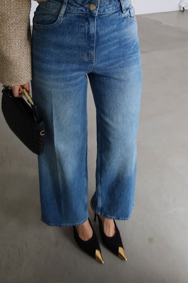 Taşlamalı Yüksek Bel jean