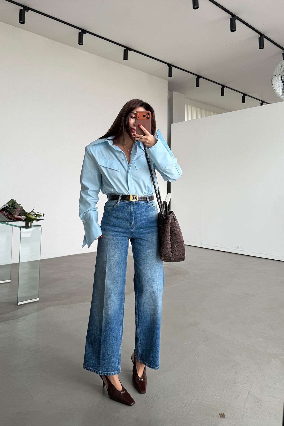 Taşlamalı Yüksek Bel jean