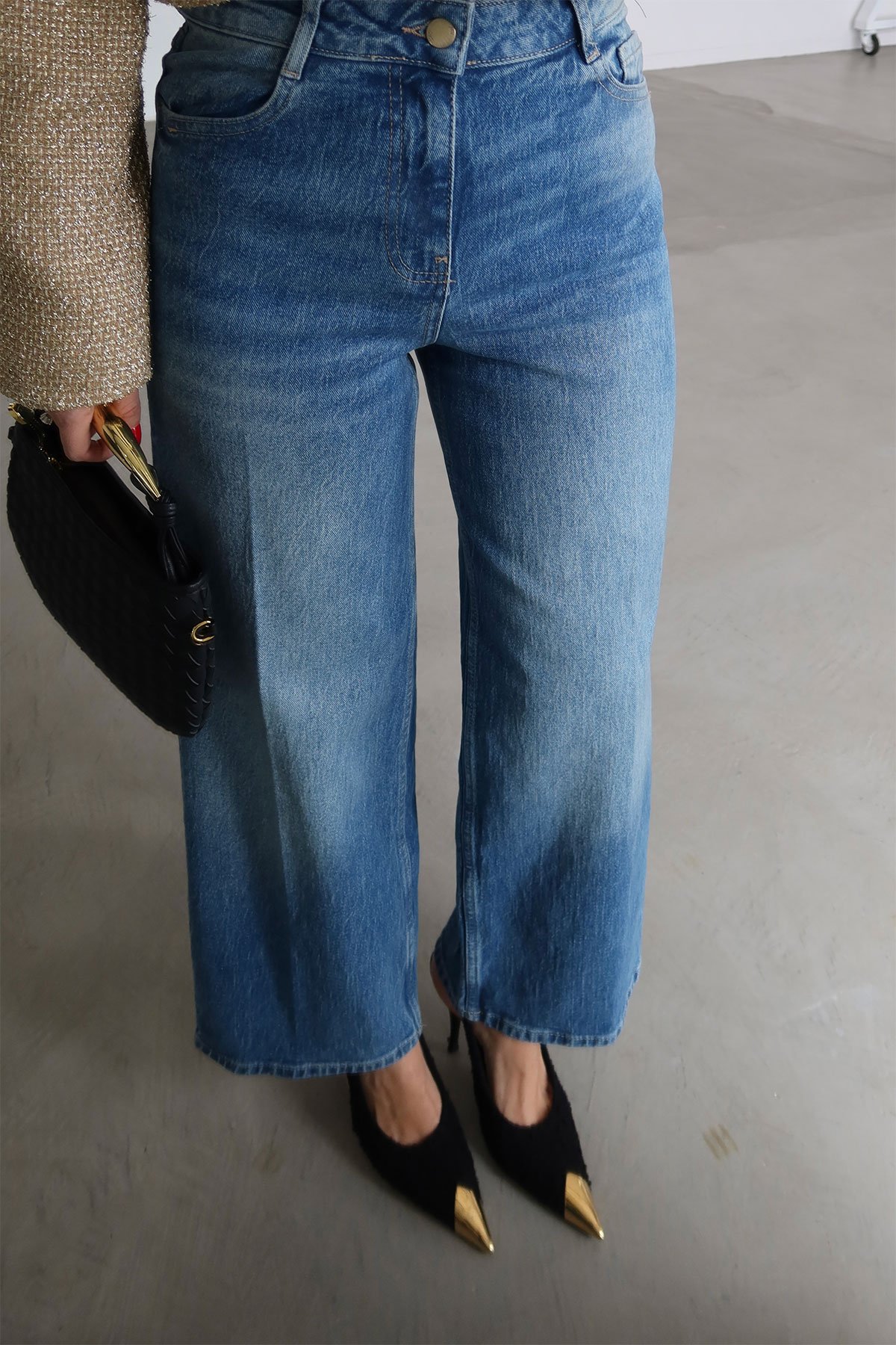 Taşlamalı Yüksek Bel jean