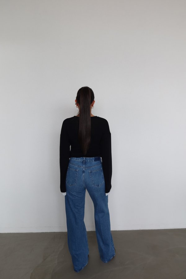 Taşlamalı Straight Fit Jean