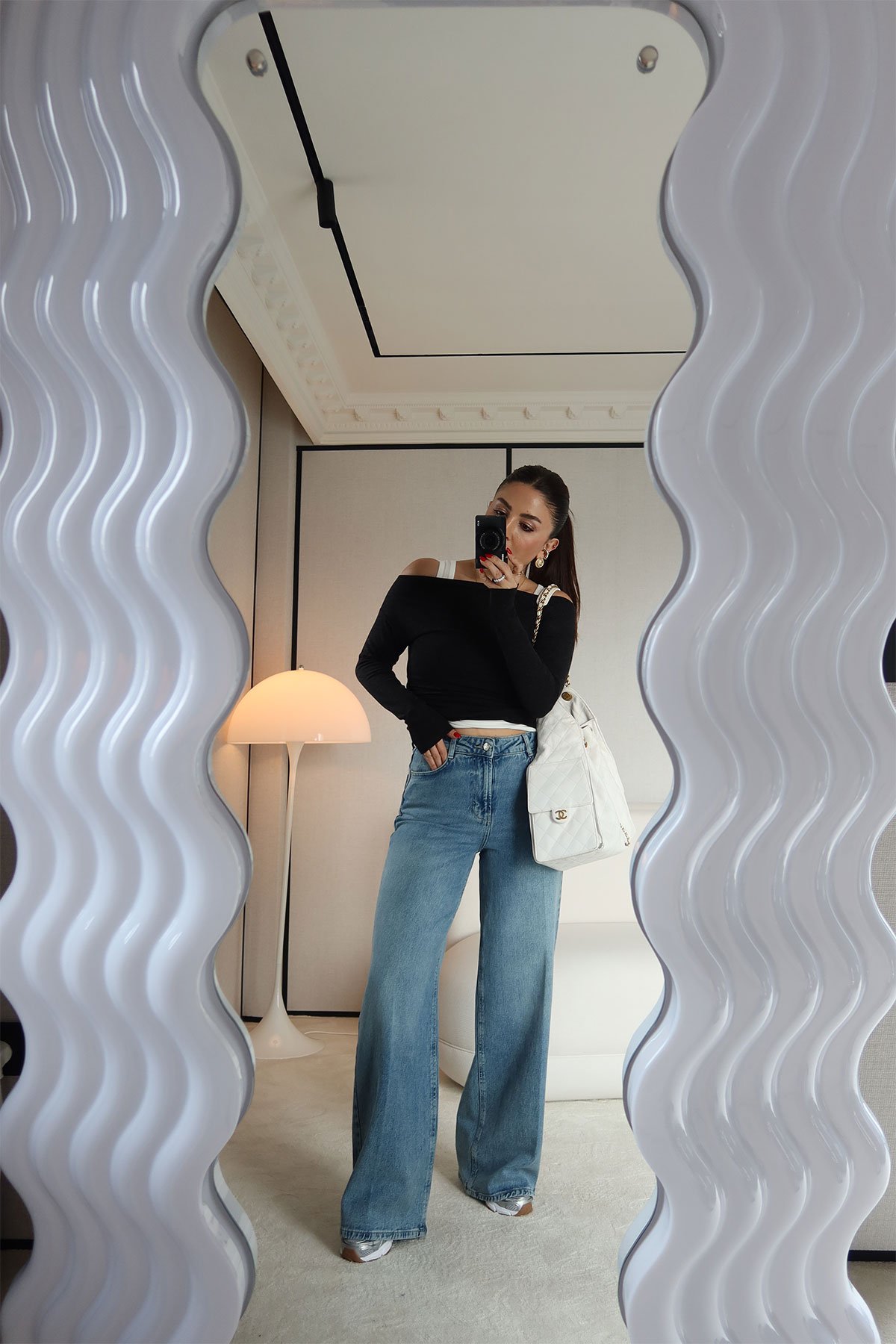 Yüksek Bel Hafif Likralı Bol Paça Jean