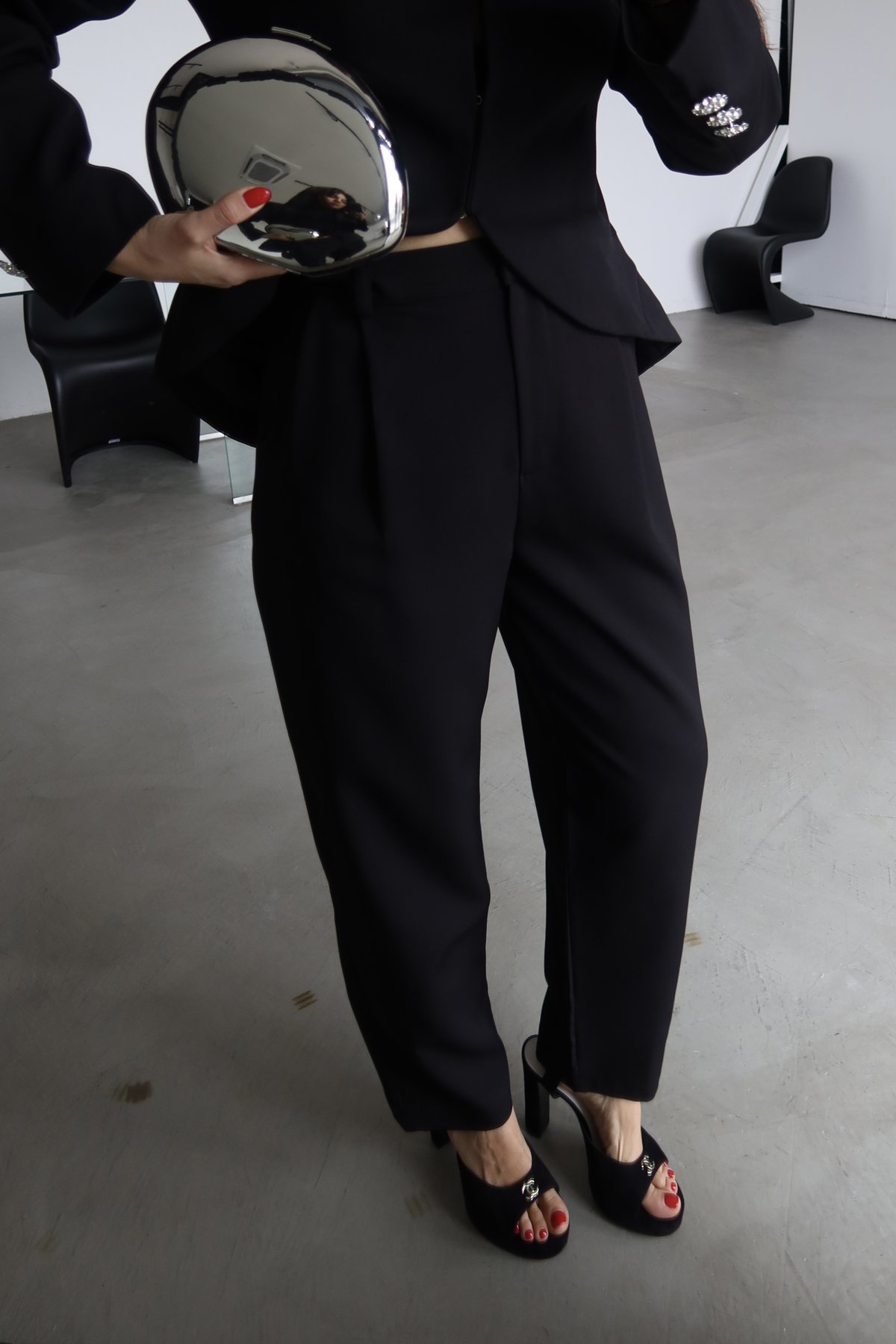 Düğme Detaylı Premium Takım