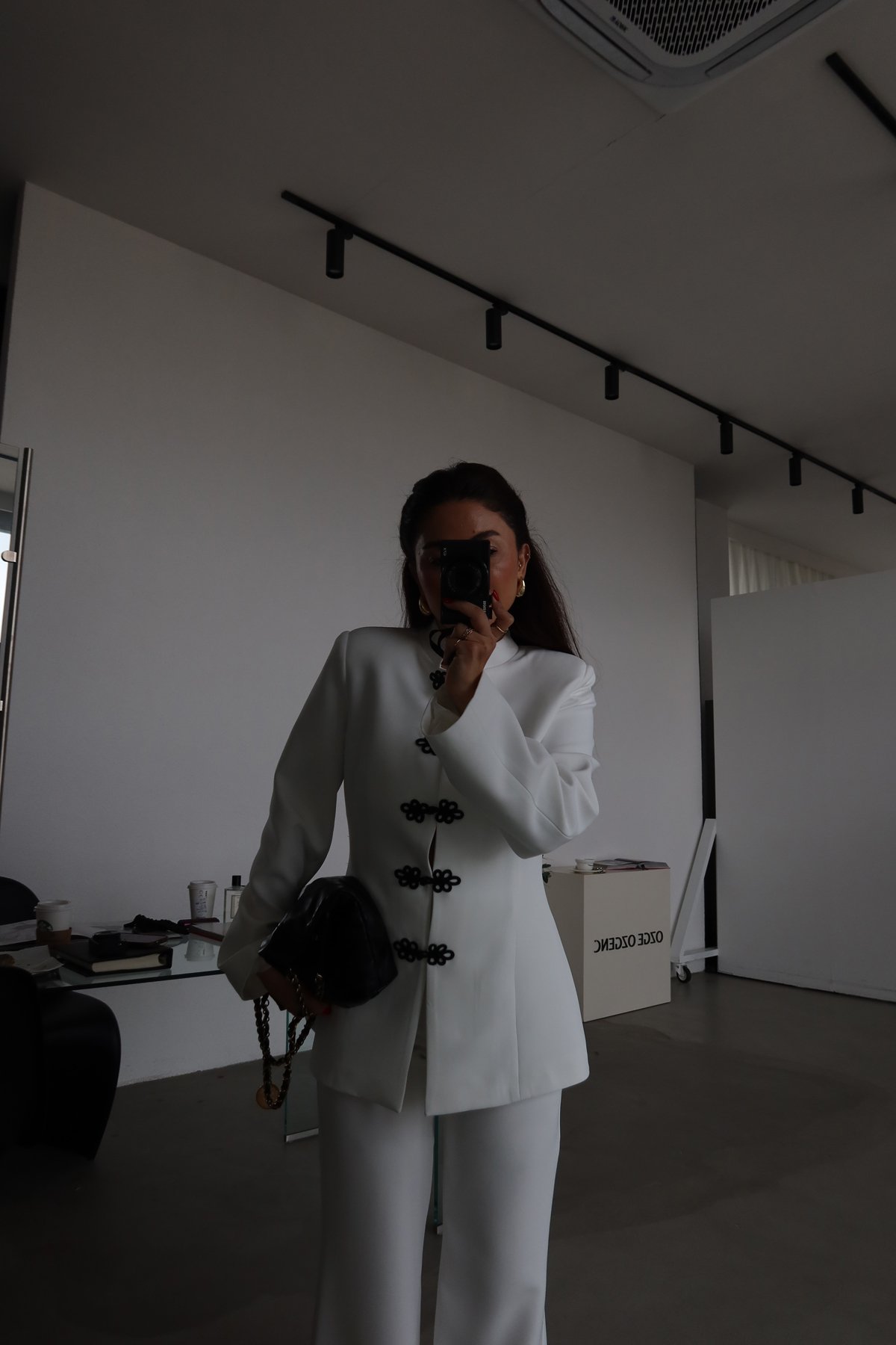 Hakim Yaka Düğme Detaylı Ceket Pantolon Takım