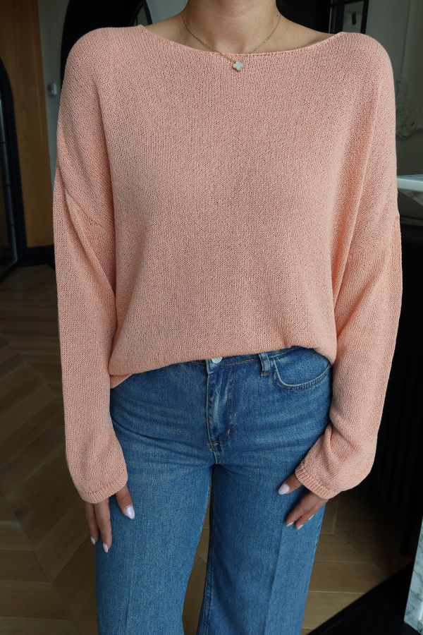 Kayık Yaka Oversize Triko Kazak