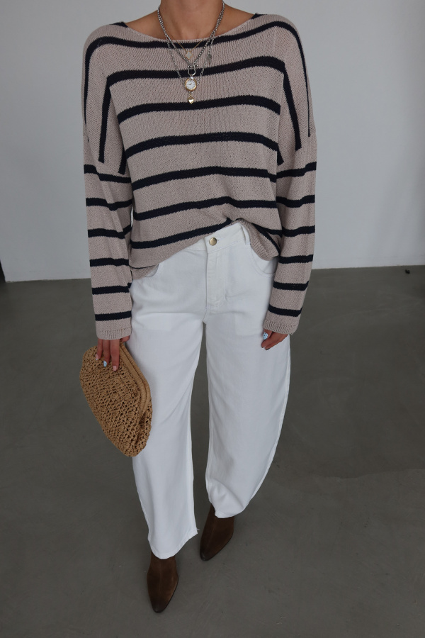 Kayık Yaka Oversize Triko Kazak