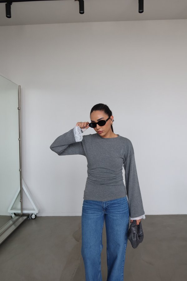 İspanyol Kol Güpürlü Bluz