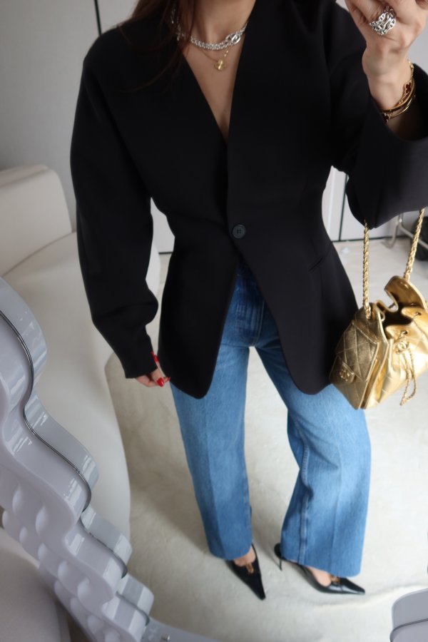 Dikiş Detaylı Tek Düğmeli Blazer Ceket