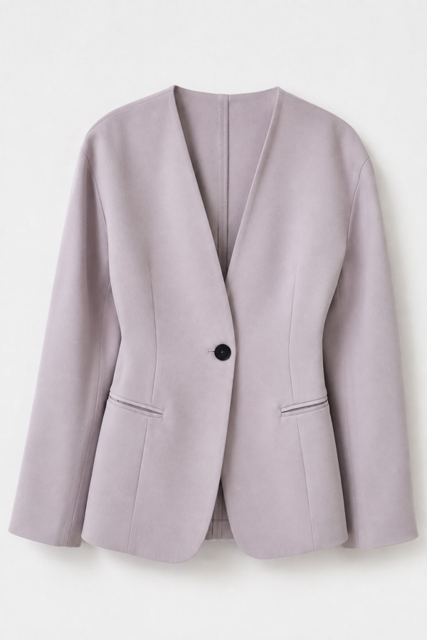 Dikiş Detaylı Tek Düğmeli Blazer Ceket