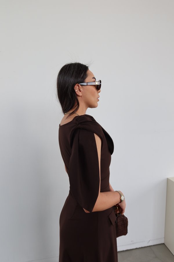 Bağlama Detaylı Süs Cepli Elbise