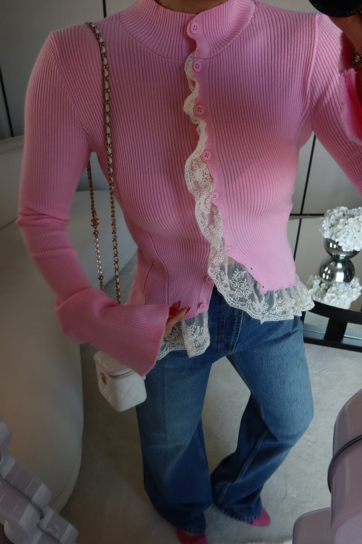 Fitilli Dantel Detaylı Hırka