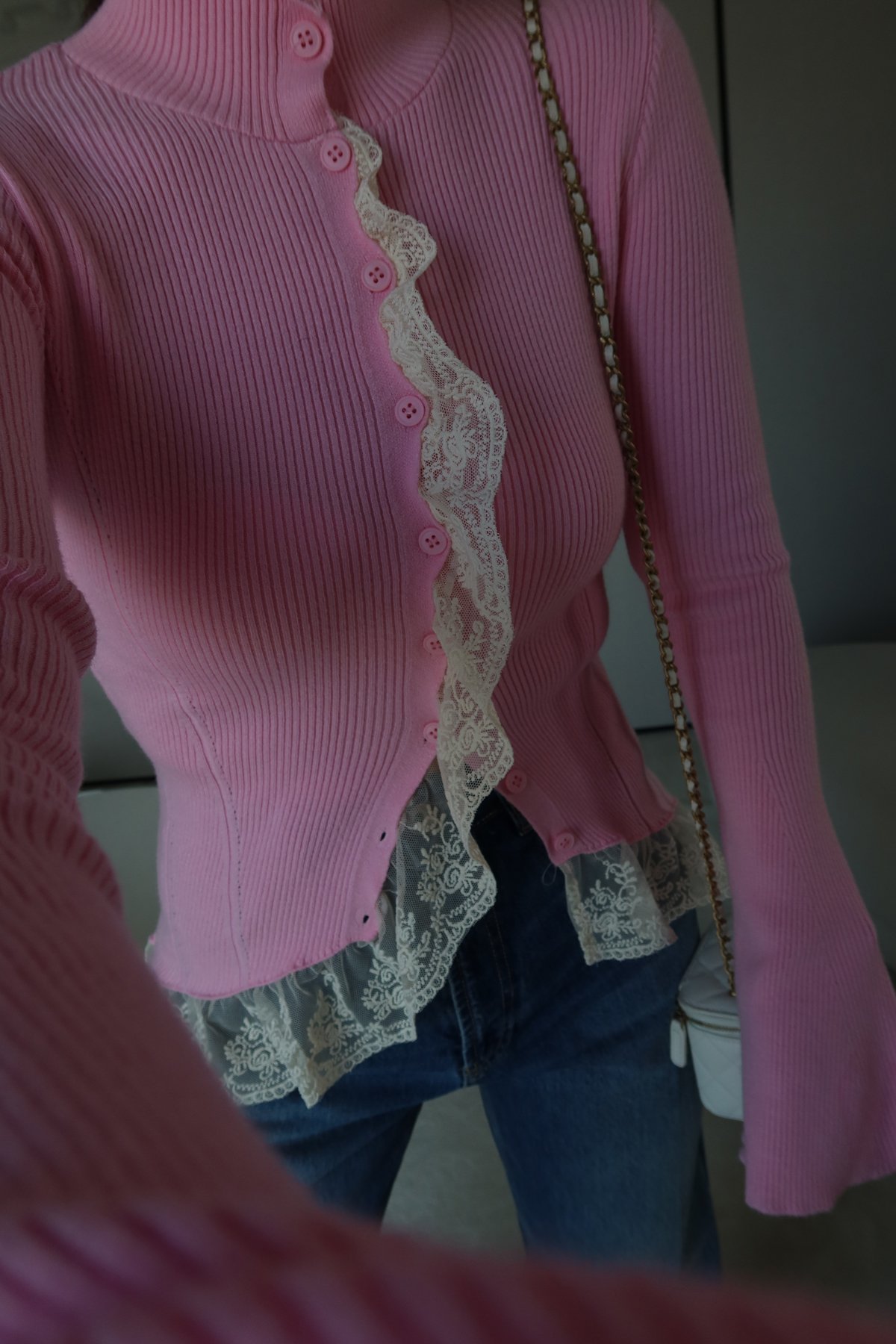 Fitilli Dantel Detaylı Hırka