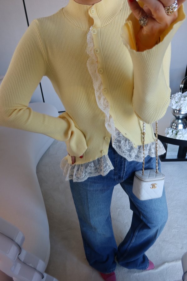 Fitilli Dantel Detaylı Hırka