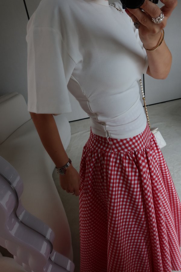 Bel Büzgülü Yarasa Kol Tişört