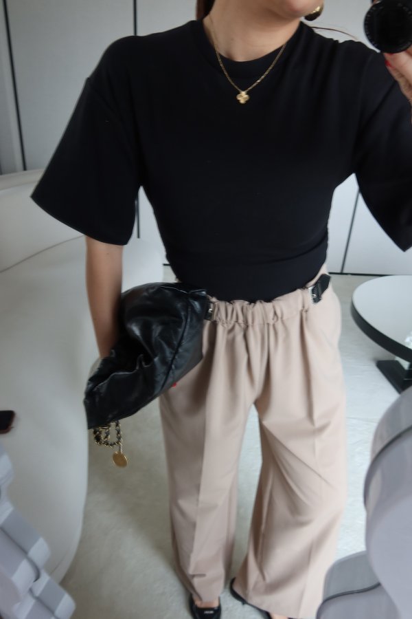 Bel Büzgülü Yarasa Kol Tişört