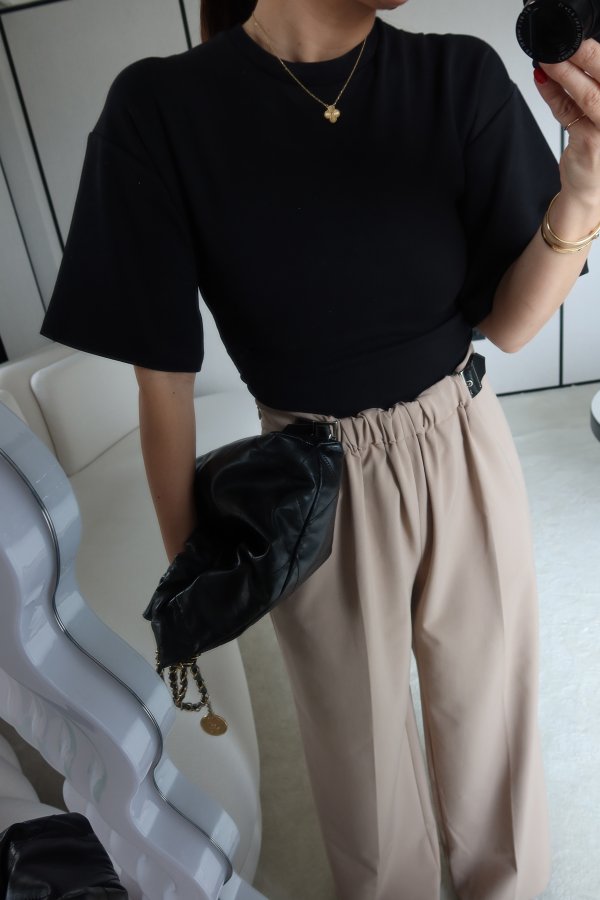 Bel Büzgülü Yarasa Kol Tişört