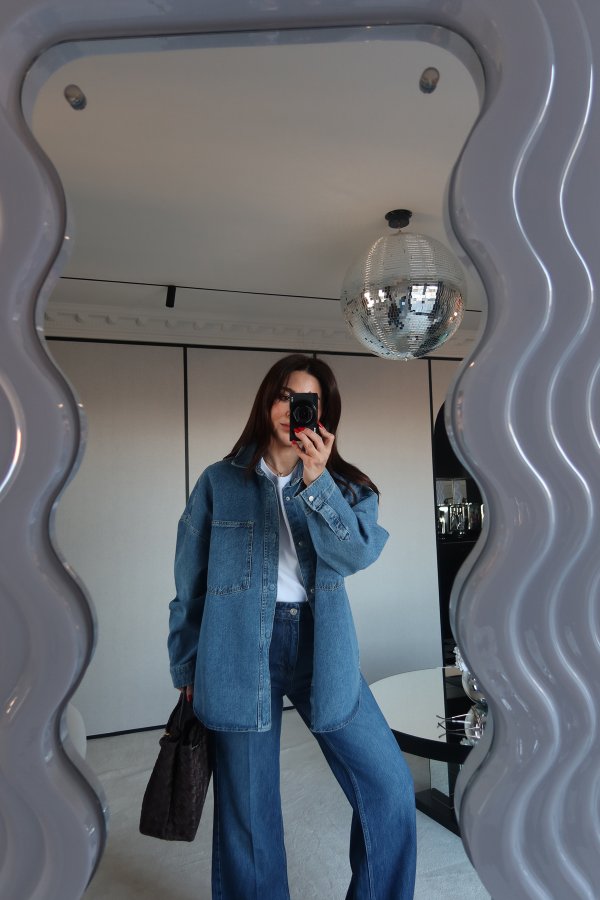 Büyük Cepli Oversize Gömlek