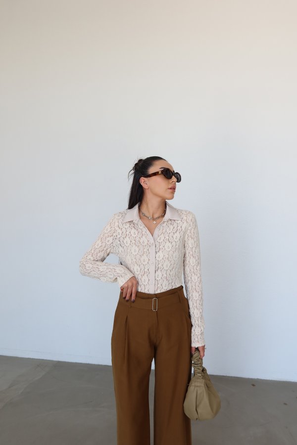 Saten Garnili Dantel Gömlek