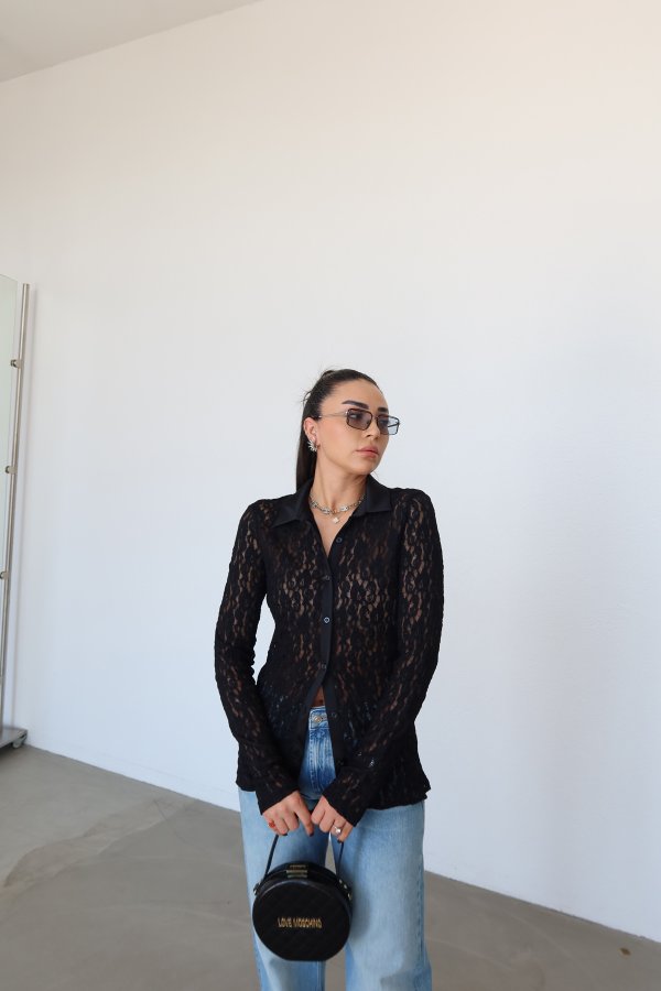 Saten Garnili Dantel Gömlek