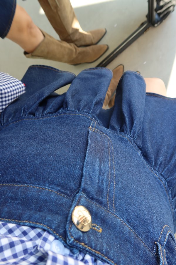 Denim Volanlı Mini Etek