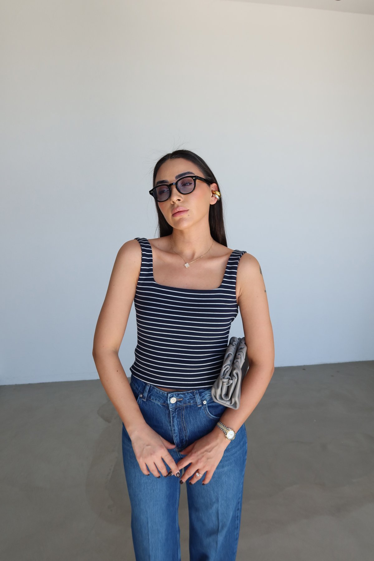 Çizgili Kalın Askılı Atlet