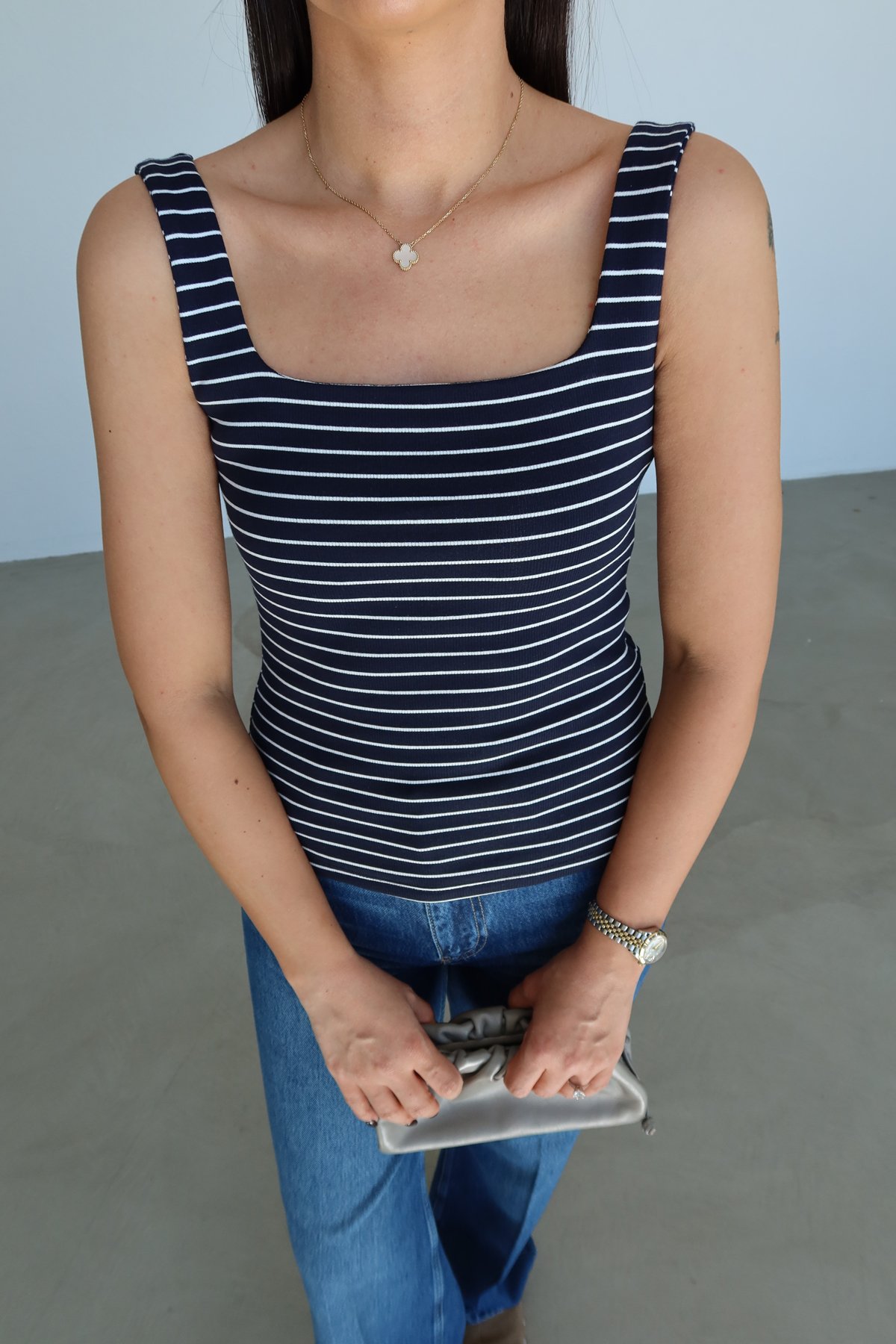 Çizgili Kalın Askılı Atlet