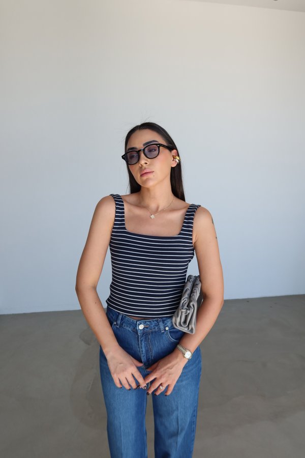 Çizgili Kalın Askılı Atlet