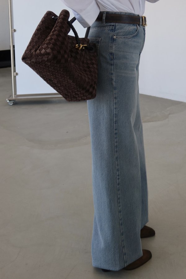 Dökümlü Kumaş Bol Paça Jean