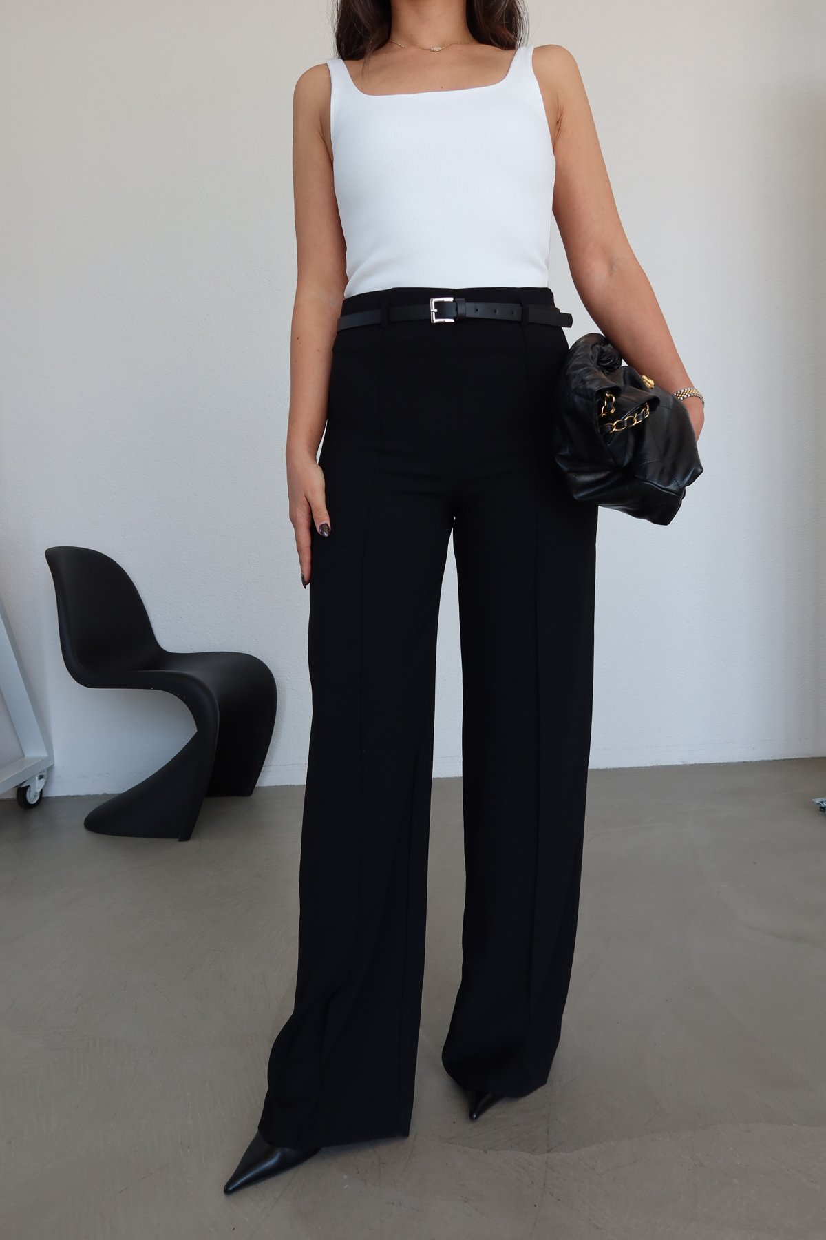 Yüksek Bel Bol Paça Pantolon