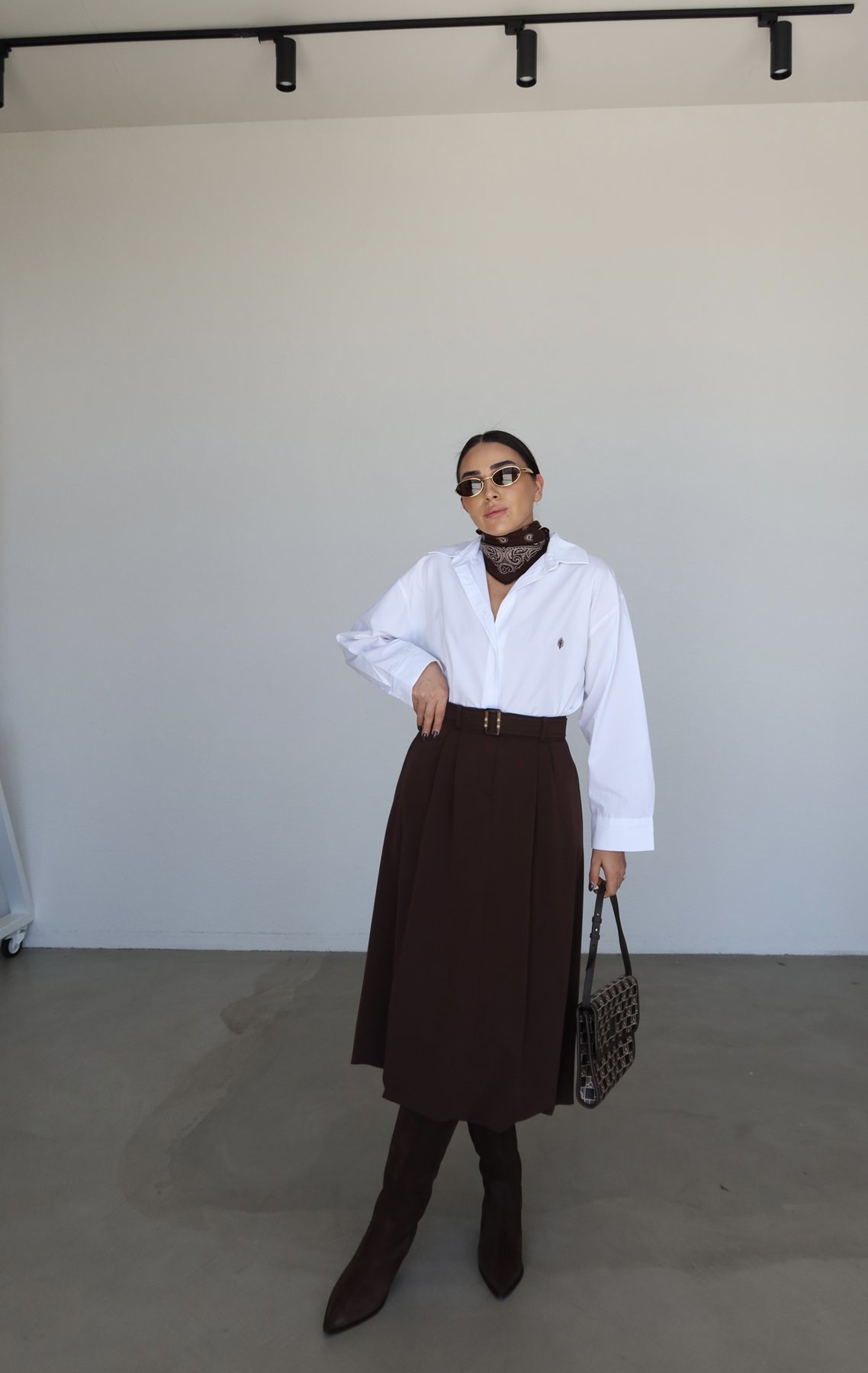 Kemerli Balon Midi Etek