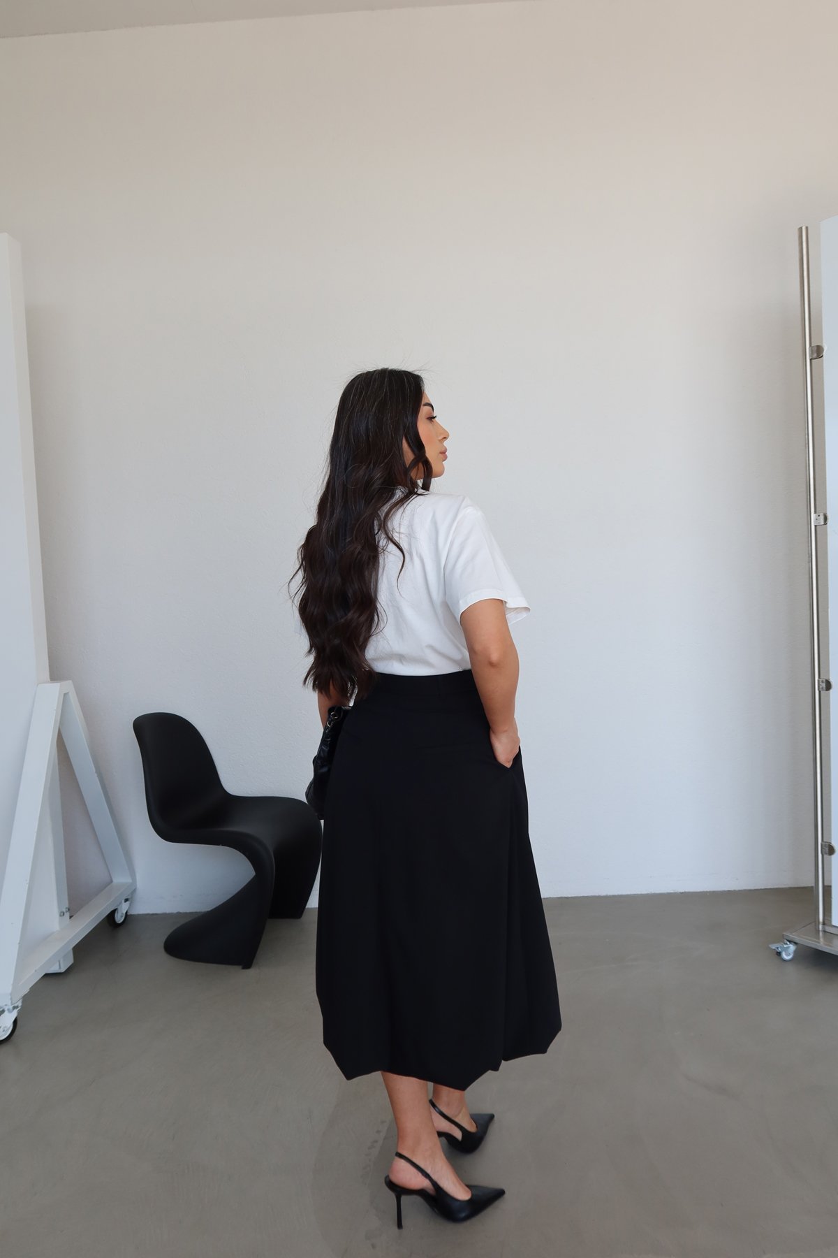 Kemerli Balon Midi Etek