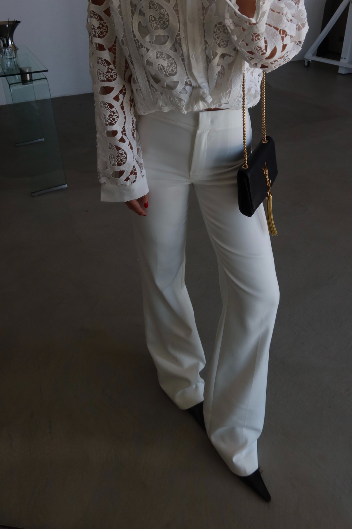 Likralı Hafif İspanyol Paça Pantolon