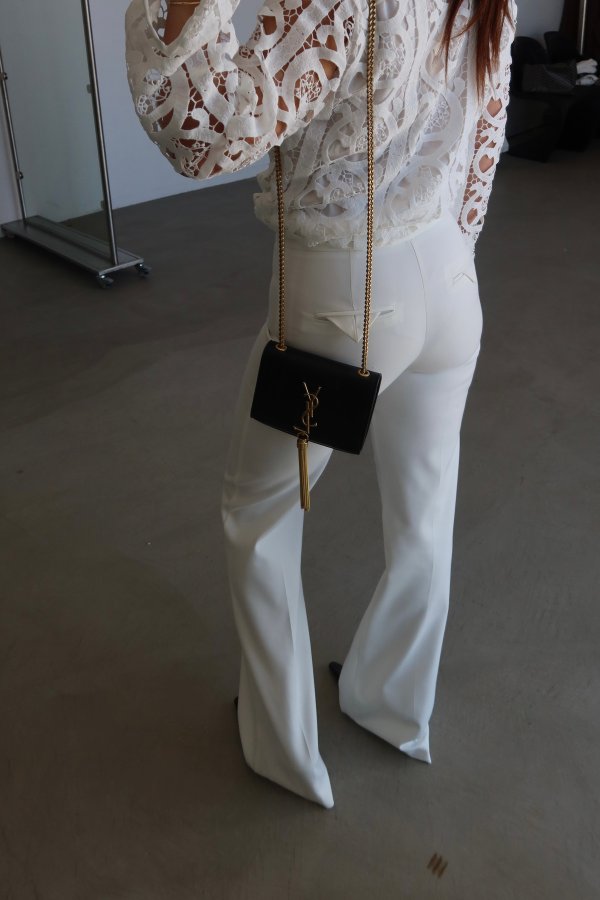 Likralı Hafif İspanyol Paça Pantolon