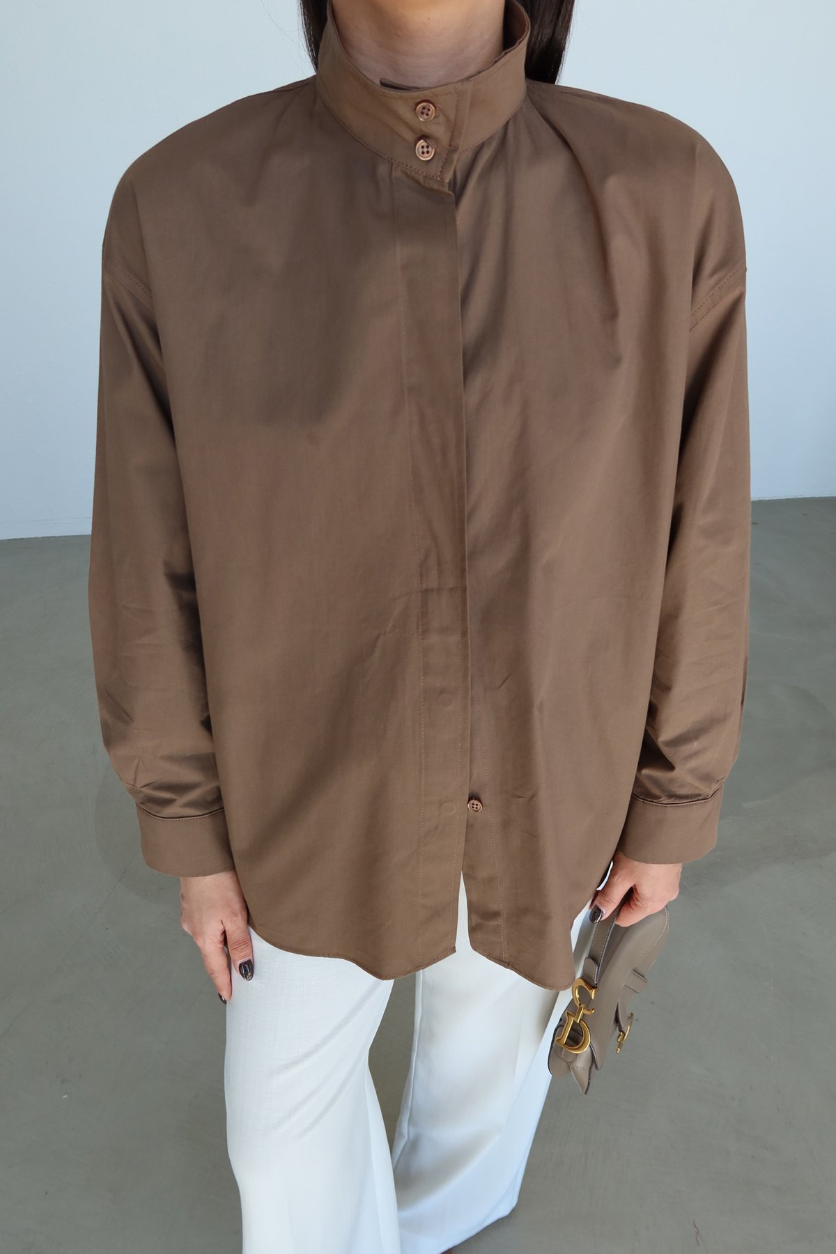 Bağlama Detaylı Oversize Gömlek