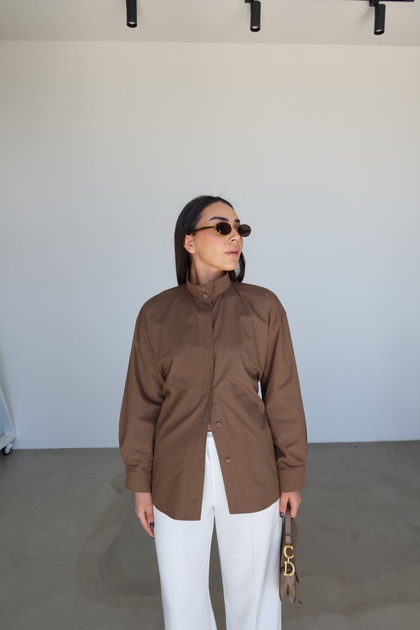 Bağlama Detaylı Oversize Gömlek