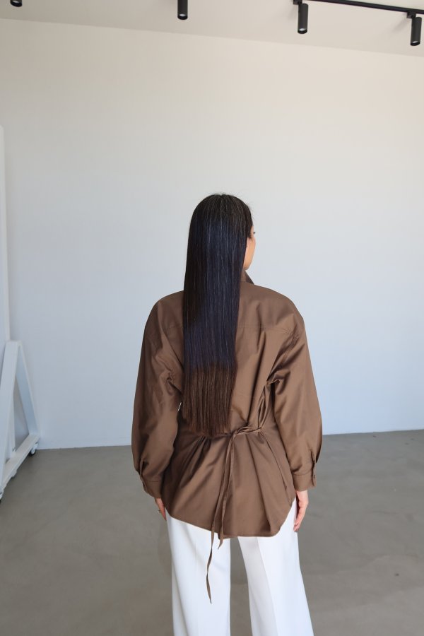 Bağlama Detaylı Oversize Gömlek