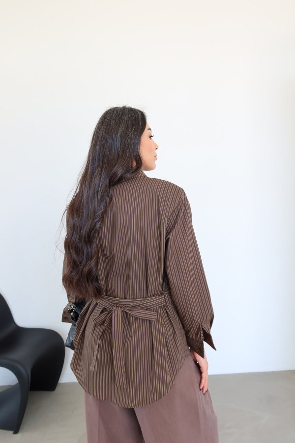 Çizgili Kruvaze Gömlek