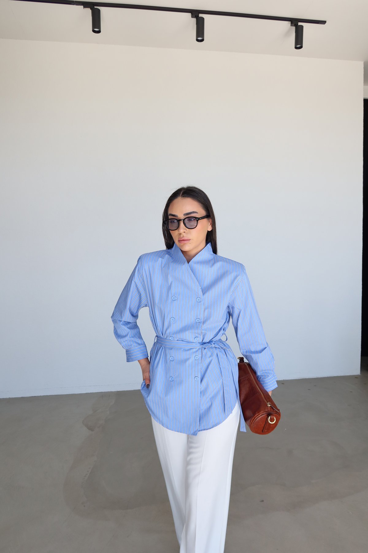 Çizgili Kruvaze Gömlek