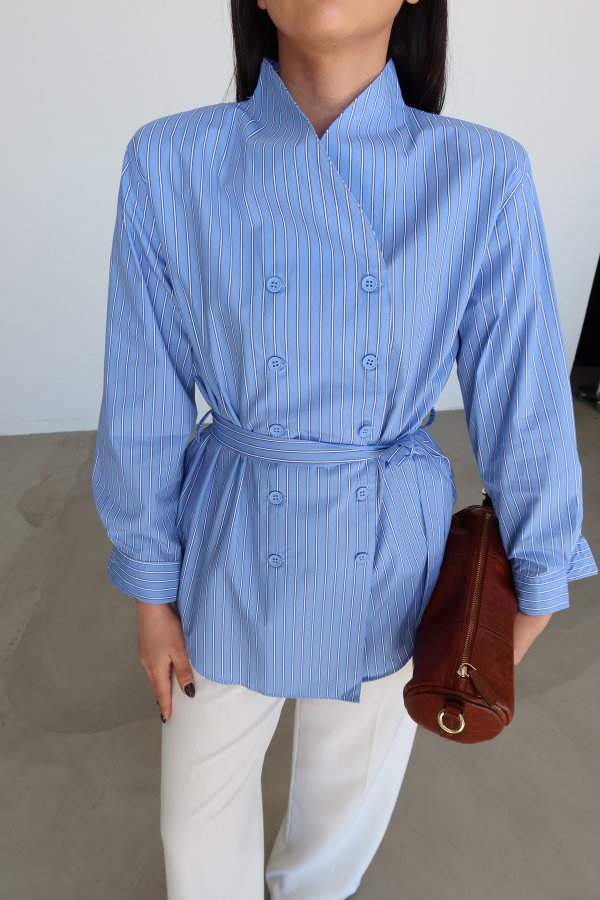 Çizgili Kruvaze Gömlek