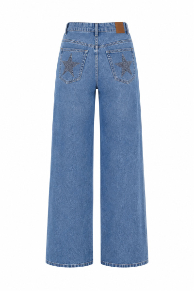 Arka Cebi Yıldız Baskılı Straight Fit Jean